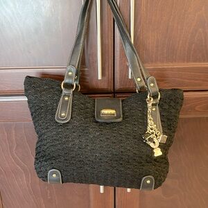 The SAK Black Crochet Woven Purse